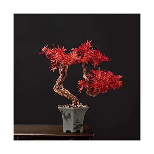Árbol de los Bonsais Artificial Bonsai Tree Fake Pine Bonsai Decoración interior Fake Bonsai Plantas artificiales for la decoración de la oficina de la habitación interior (rojo) para decoración, pant