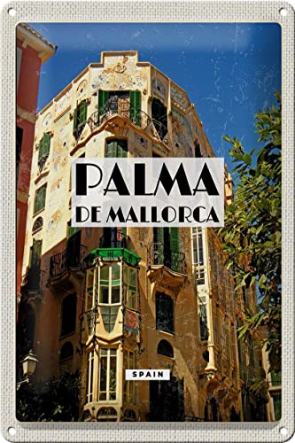 Femer Cartel de chapa de viaje, 20 x 30 cm, diseño de Palma de Mallorca